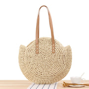 Fluid Apparel Shop Handbags Large beige Simple Round Shoulder Bag Straw Handbag Summer Beach Bags