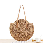 Fluid Apparel Shop Handbags Medium camel Simple Round Shoulder Bag Straw Handbag Summer Beach Bags