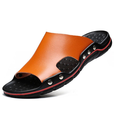 Fluid Apparel Shop Sandals, Slippers Orange / 38 Slippers Men's Summer Leather Casual Tide Sandals Non-slip