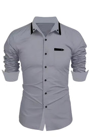 Fluid Apparel Shop Shirts Gray / L Men's Casual Fashion Business Trends Long-sleeved Shirt