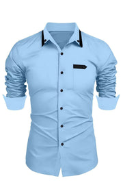 Fluid Apparel Shop Shirts Sky Blue / L Men's Casual Fashion Business Trends Long-sleeved Shirt