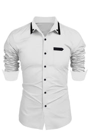 Fluid Apparel Shop Shirts White / L Men's Casual Fashion Business Trends Long-sleeved Shirt