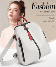 Fluidapparelshop Backpacks Soft Leather Fashion Backpack for Women Eye-Catching Large Capacity Travel Rucksack Shoulder Bag Ladies Bookbag