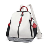 Fluidapparelshop Backpacks White / 14 inches Soft Leather Fashion Backpack for Women Eye-Catching Large Capacity Travel Rucksack Shoulder Bag Ladies Bookbag