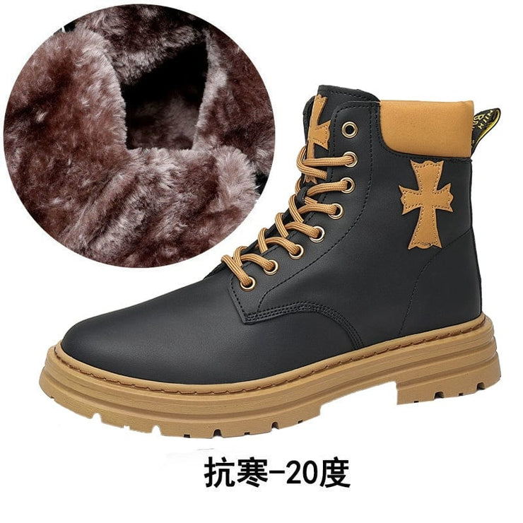 Fluidapparelshop Boots Color(7128 crostar wool) / 37(Standard leather shoes size) Worker Boots New Work Clothes Korean Trendy Mid-Top Martin Boots