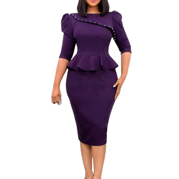 Fluidapparelshop Dresses Long Purple Plus-size African Dress for Women Eye-Catching  Dresses