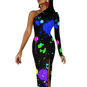 Fluidapparelshop Dresses style-10 / L / CHINA Women Graffiti Splatter Print Party Summer Long Sleeve Sexy Bodycon Dresses