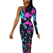 Fluidapparelshop Dresses style-11 / L / CHINA Women Graffiti Splatter Print Party Summer Long Sleeve Sexy Bodycon Dresses