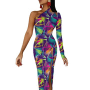 Fluidapparelshop Dresses style-12 / L / CHINA Women Graffiti Splatter Print Party Summer Long Sleeve Sexy Bodycon Dresses