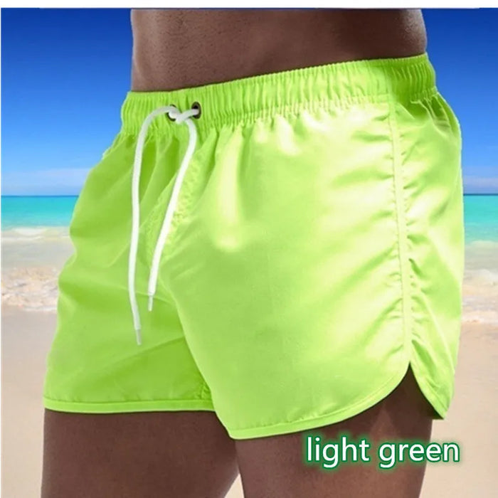 fluidapparelshop green / XL Shorts For Mens 2024 Summer Men's Swimwear Shorts Brand Beachwear Sexy Swim Trunks Men Swimsuits Low Waist Breathable Beach Wear