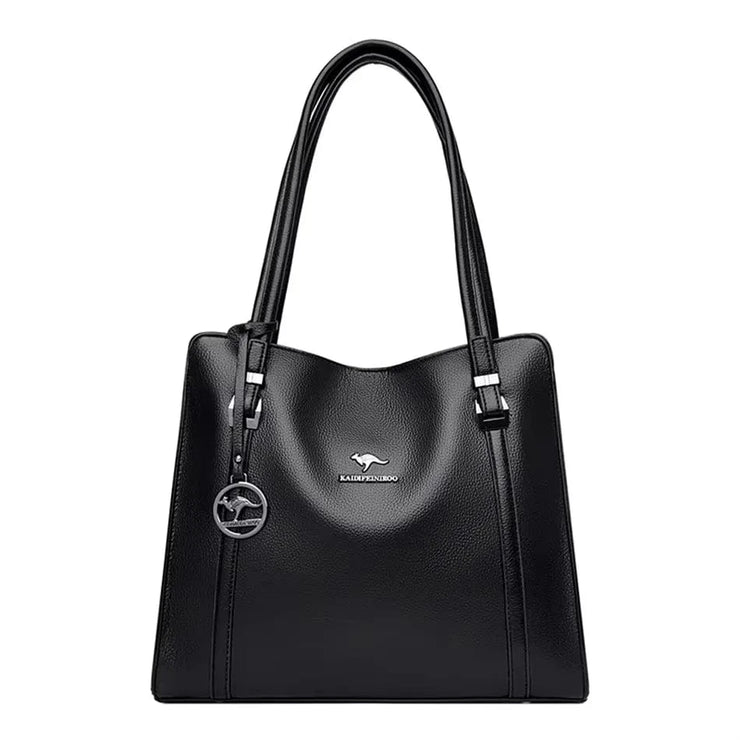 Fluidapparelshop Handbag Black 3 Large Capacity Soft Leather Women&