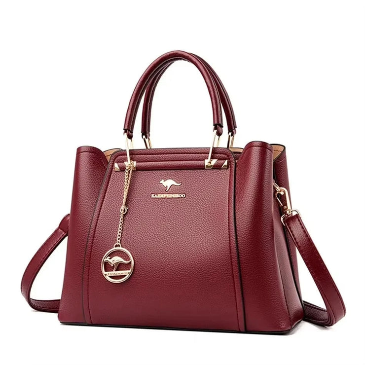 Fluidapparelshop Handbag Burgundy 1 Large Capacity Soft Leather Women&