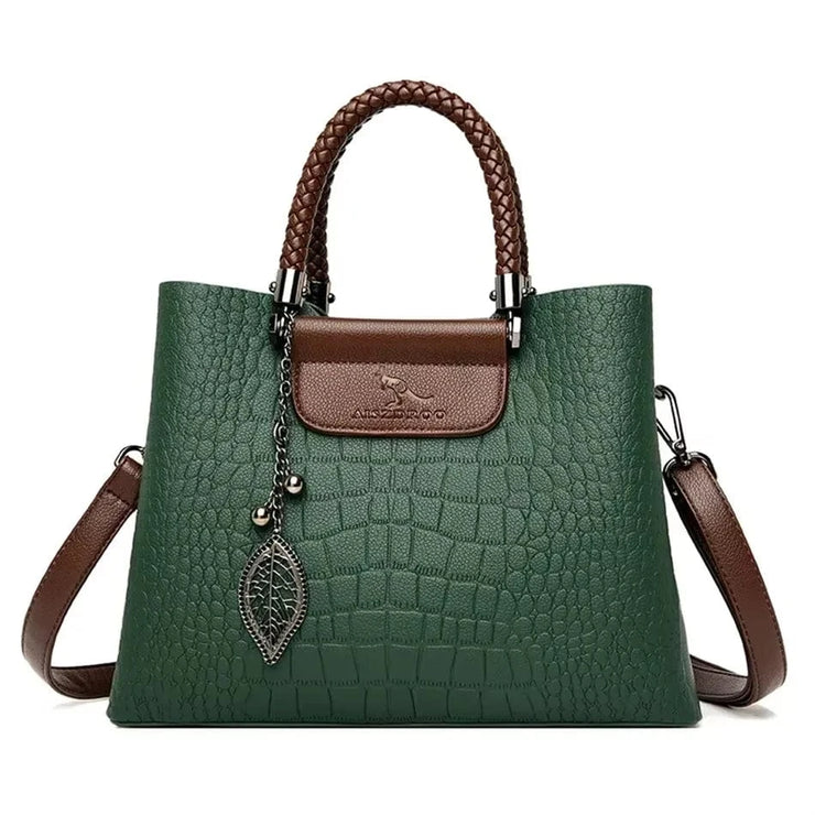 Fluidapparelshop Handbag Green Large Capacity Soft Leather Women&