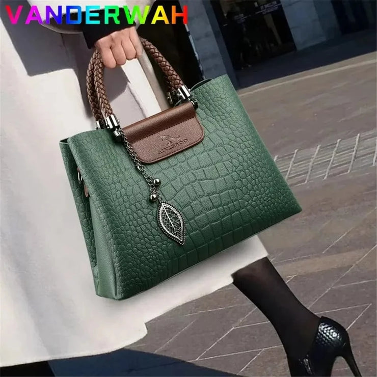 Fluidapparelshop Handbag Large Capacity Soft Leather Women&