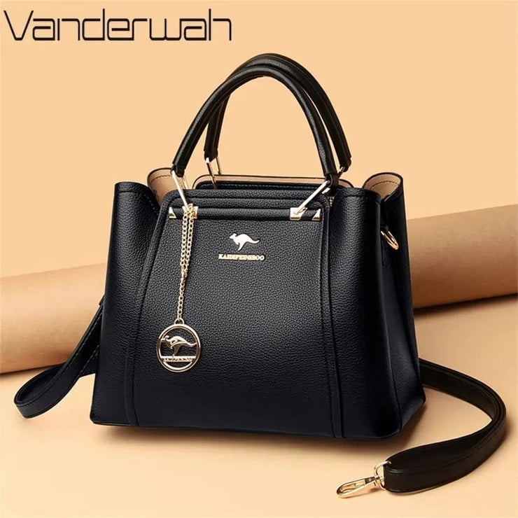 Fluidapparelshop Handbag Large Capacity Soft Leather Women&