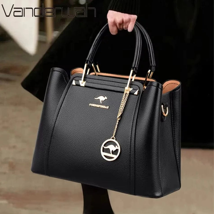 Fluidapparelshop Handbag Large Capacity Soft Leather Women&