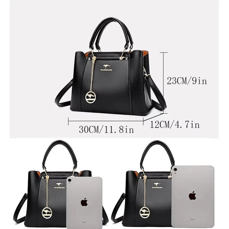 Fluidapparelshop Handbag Large Capacity Soft Leather Women&