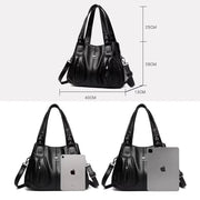 Fluidapparelshop Handbag Large Capacity Soft Leather Women's Shoulder Handbag Luxury Fashion Print Crossbody Bag for Leisure Designer Ladies Purses