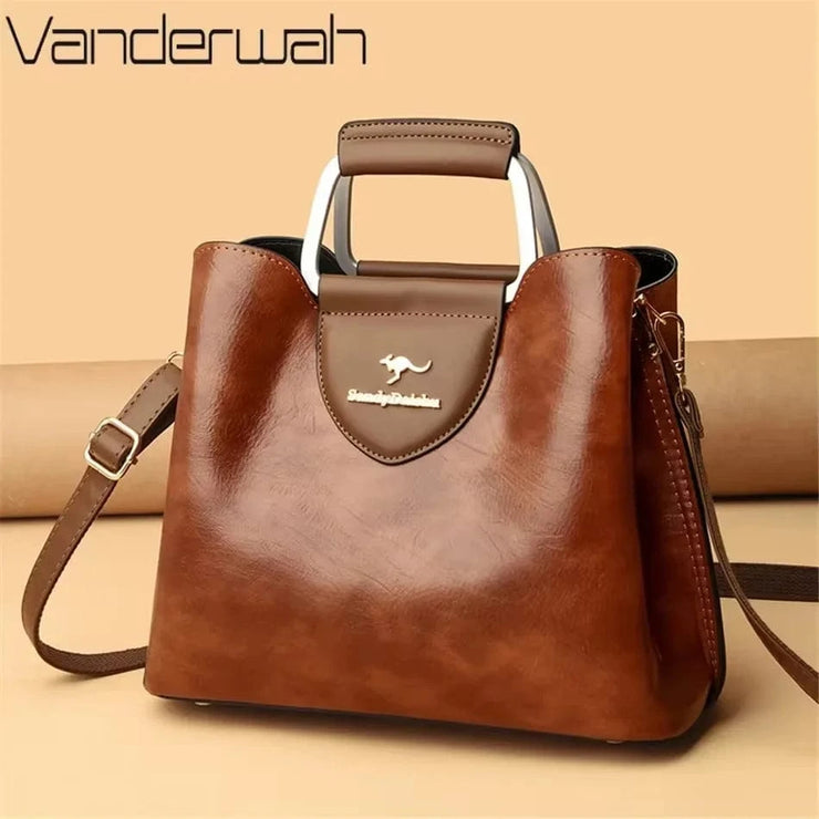 Fluidapparelshop Handbag Large Capacity Soft Leather Women&