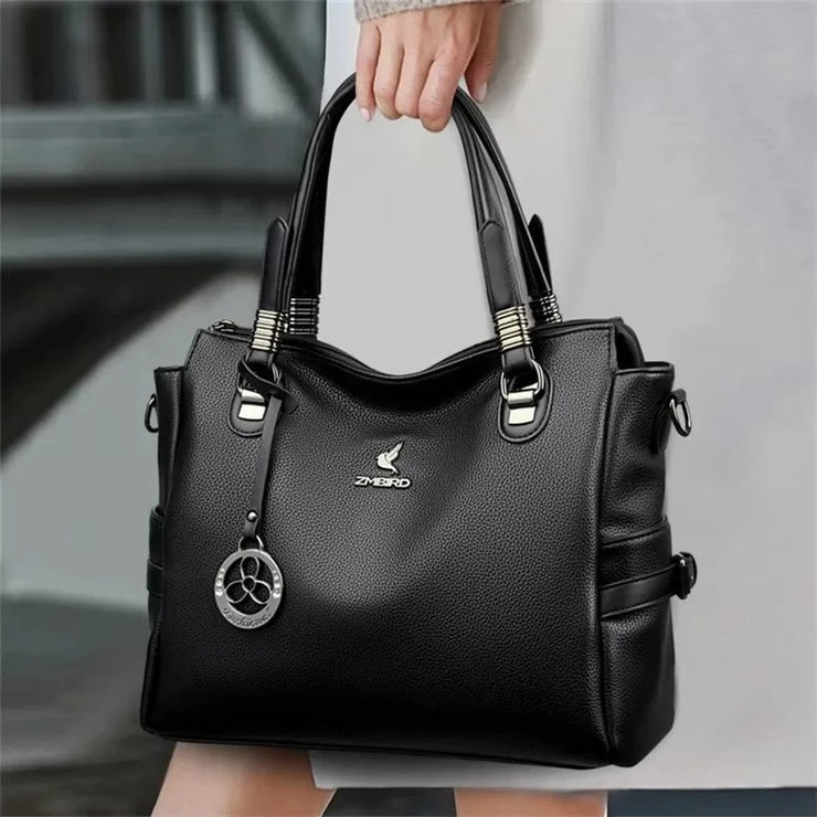 Fluidapparelshop Handbag Large Capacity Soft Leather Women&