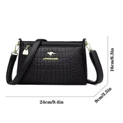 Fluidapparelshop Handbag Large Capacity Soft Leather Women's Shoulder Handbag Luxury Fashion Print Crossbody Bag for Leisure Designer Ladies Purses