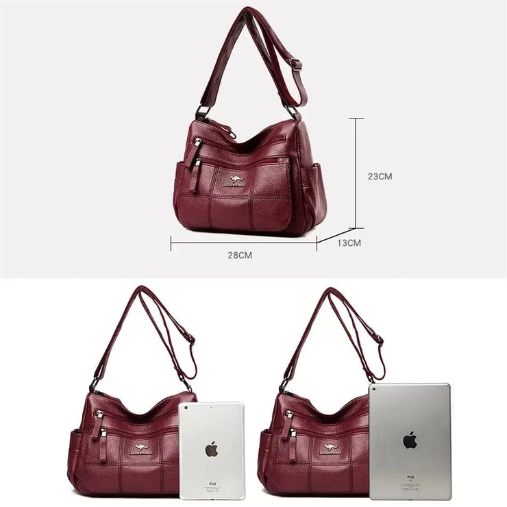 Fluidapparelshop Handbag Large Capacity Soft Leather Women&