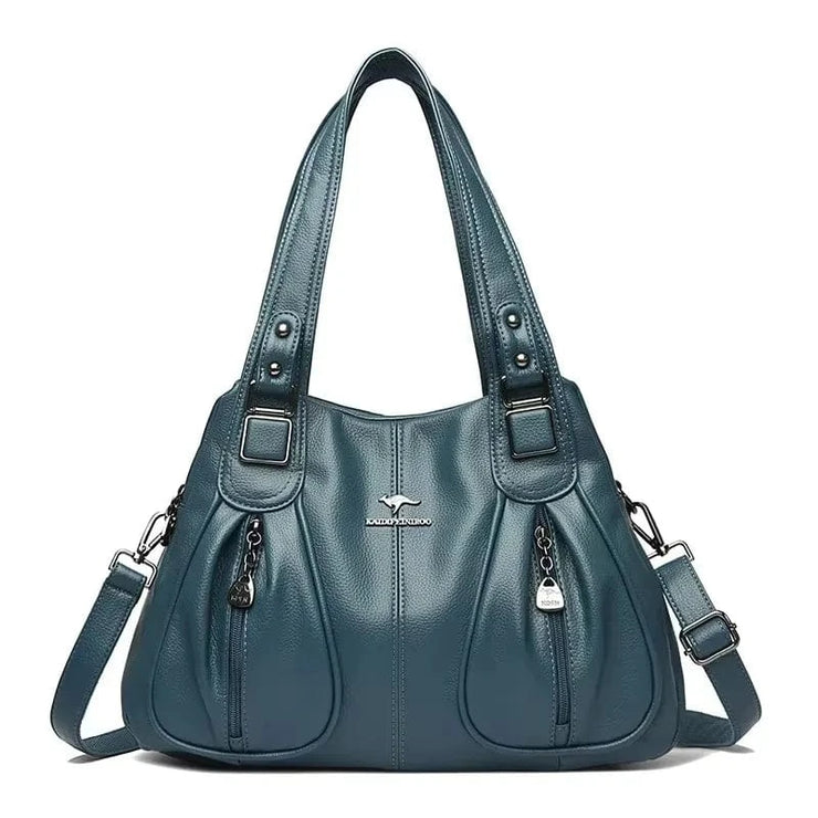 Fluidapparelshop Handbag Navyblue Large Capacity Soft Leather Women&