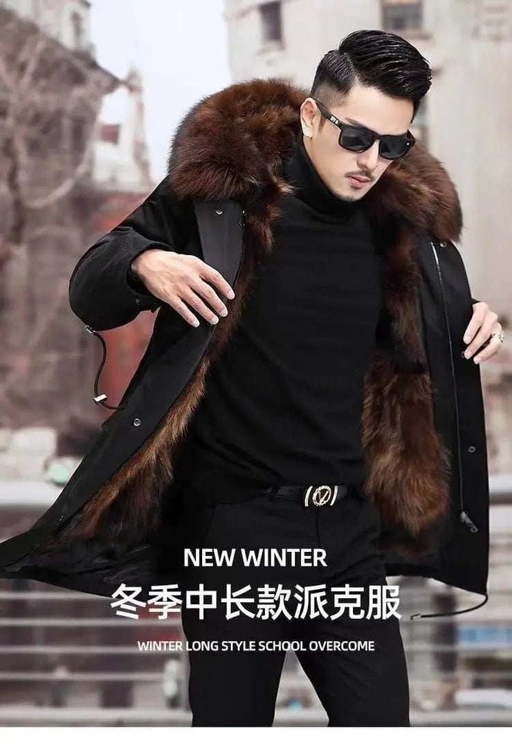 Fluidapparelshop Jackets New imitation fox fur grass oversized plush men&