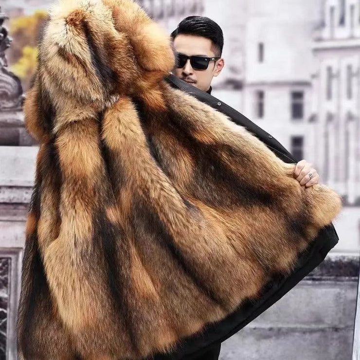 Fluidapparelshop Jackets New imitation fox fur grass oversized plush men&