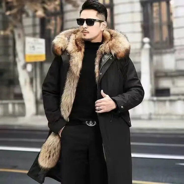 Fluidapparelshop Jackets Over knee style 2 / CHINA / Asian size L New imitation fox fur grass oversized plush men&