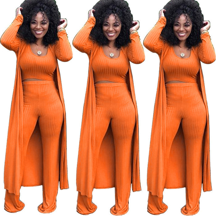 Fluidapparelshop Pants set XXXXL / Orange Plus Size Three-piece Set Women&