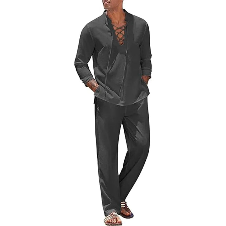 Fluidapparelshop Pants Suit black / XXL Cotton Linen Men&