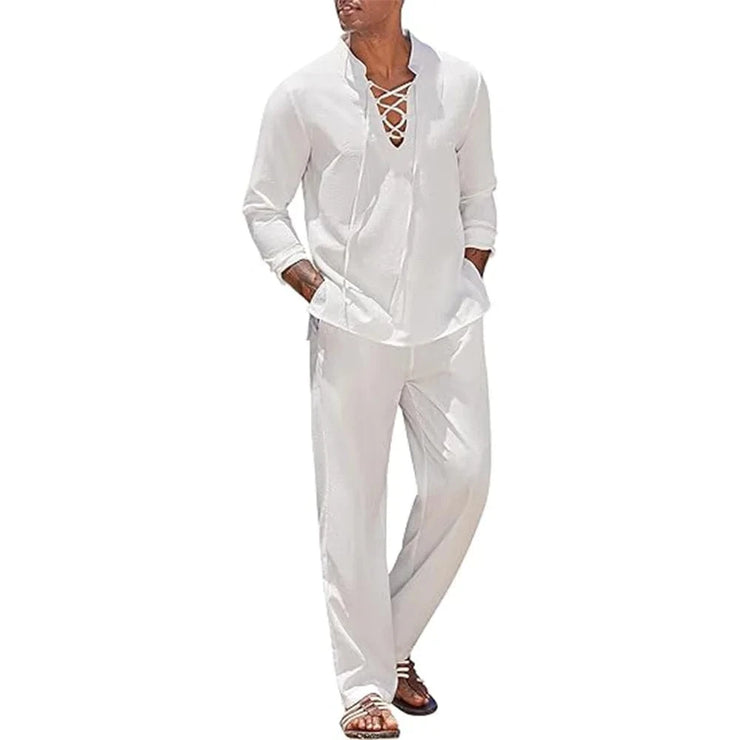 Fluidapparelshop Pants Suit white / XXL Cotton Linen Men&