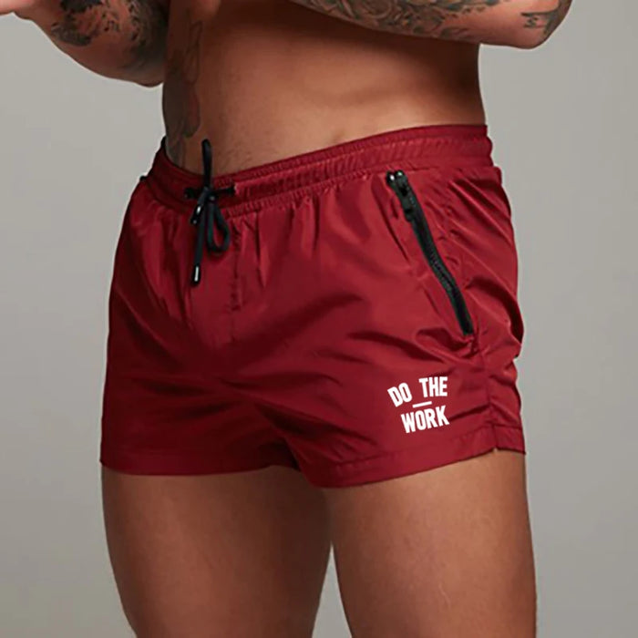 fluidapparelshop red1 / M Men's Swimsuit Swim Shorts Summer Casual Beach Board Shorts   for Men Quick Dry Running Surf Fitness Gym Shorts Zipper Pocket