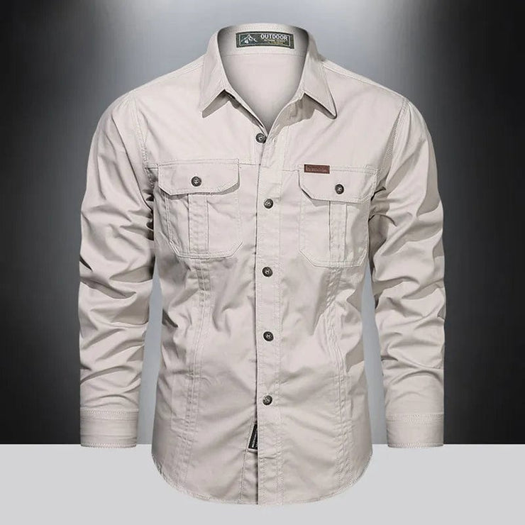 Fluidapparelshop Shirts Men Long Sleeve Casual Cotton Shirts