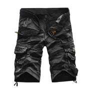 Fluidapparelshop Shorts 黑迷彩(黑迷彩) / 29(29) Men's Washed Cotton Cargo Shorts Casual Short Pants for Male