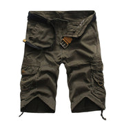 Fluidapparelshop Shorts 灰色 / 29(29) Men's Washed Cotton Cargo Shorts Casual Short Pants for Male