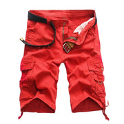 Fluidapparelshop Shorts 红色 / 30(30) Men's Washed Cotton Cargo Shorts Casual Short Pants for Male