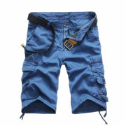 Fluidapparelshop Shorts 蓝色 / 34(34) Men's Washed Cotton Cargo Shorts Casual Short Pants for Male