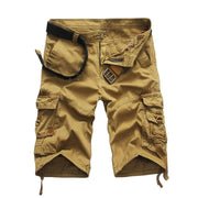 Fluidapparelshop Shorts 卡其色 / 36(36) Men's Washed Cotton Cargo Shorts Casual Short Pants for Male