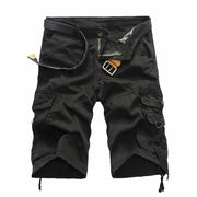 Fluidapparelshop Shorts 黑色 / 38(38) Men's Washed Cotton Cargo Shorts Casual Short Pants for Male