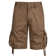 Fluidapparelshop Shorts Brown-002 / 31  57-62KG / CHINA Men's Cotton Cargo  Knee  Tactical Multi-pocket  Shorts