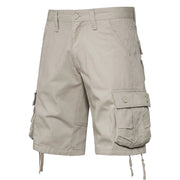 Fluidapparelshop Shorts Creamy white-002 / 29  45-52KG / CHINA Men's Cotton Cargo  Knee  Tactical Multi-pocket  Shorts