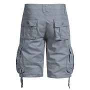 Fluidapparelshop Shorts Grey-002 / 40 95-102KG / CHINA Men's Cotton Cargo  Knee  Tactical Multi-pocket  Shorts