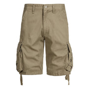 Fluidapparelshop Shorts Khaki-002 / 38  87-95KG / CHINA Men's Cotton Cargo  Knee  Tactical Multi-pocket  Shorts