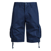 Fluidapparelshop Shorts Navy  blue-002 / 32  62-67KG / CHINA Men's Cotton Cargo  Knee  Tactical Multi-pocket  Shorts