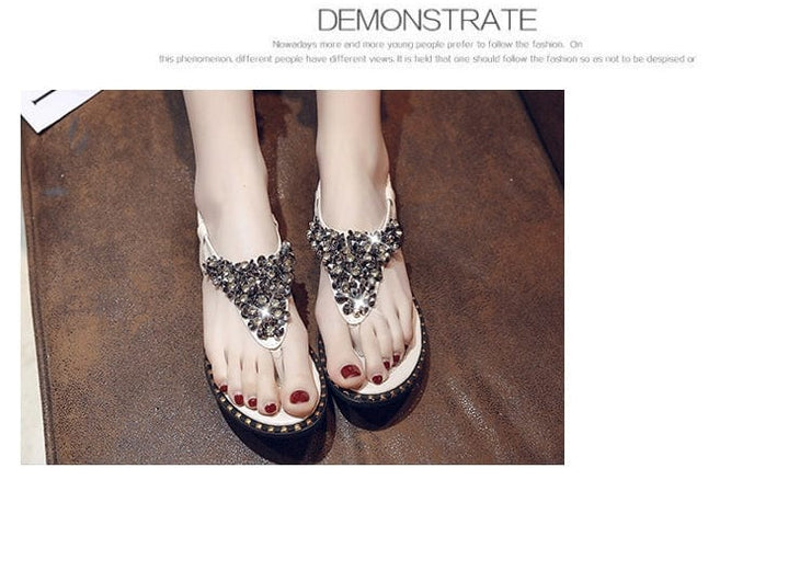 Fluidapparelshop Spring Fashion Flip-Toe Rhinestone Ins Fashionable Sandals