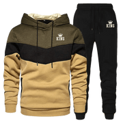 Fluidapparelshop Tracksuit Brown / 4XL Men's Tracksuit Running Casual Hoodies Sweatpants Two Piece Sets Winter Sports Suit Outdoor Sweatshirt Set