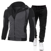 Fluidapparelshop Tracksuit Design3 deep grey / L Men's  casual gym fitness outdoor jogging sportswear, Hoodie Tracksuits