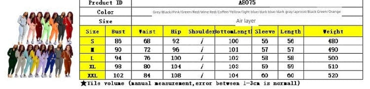 Fluidapparelshop Tracksuit Fashion Solid Slim Zipper Sports Hooded Two-Piece Suit Tracksuit